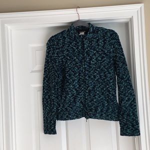 Jones New York nubby sweater.  Bl.,blue, green.
